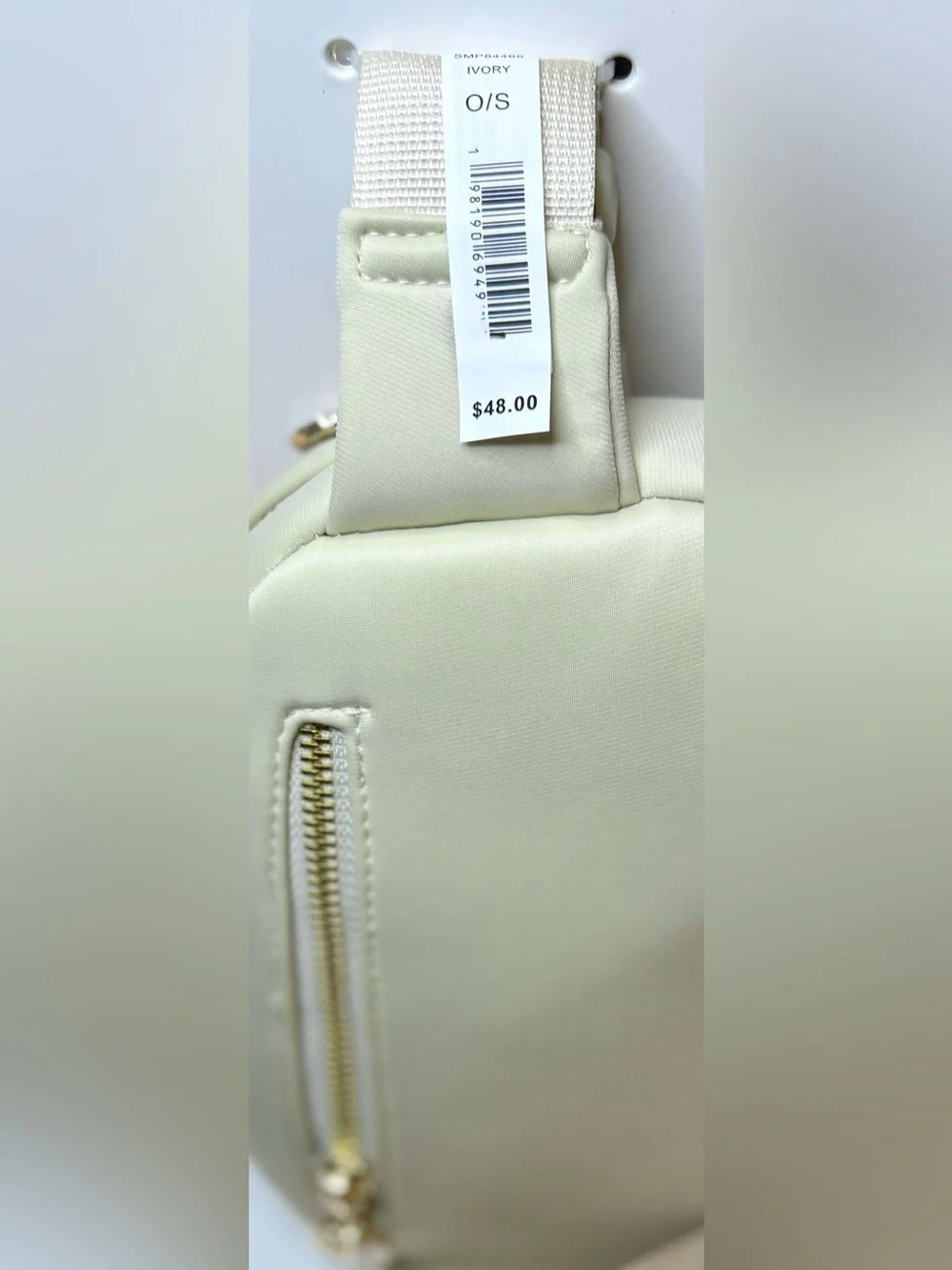 Steve Madden White Quilted Belt Bag Crossbody Gold Hardware Y2K Chic 🤍✨